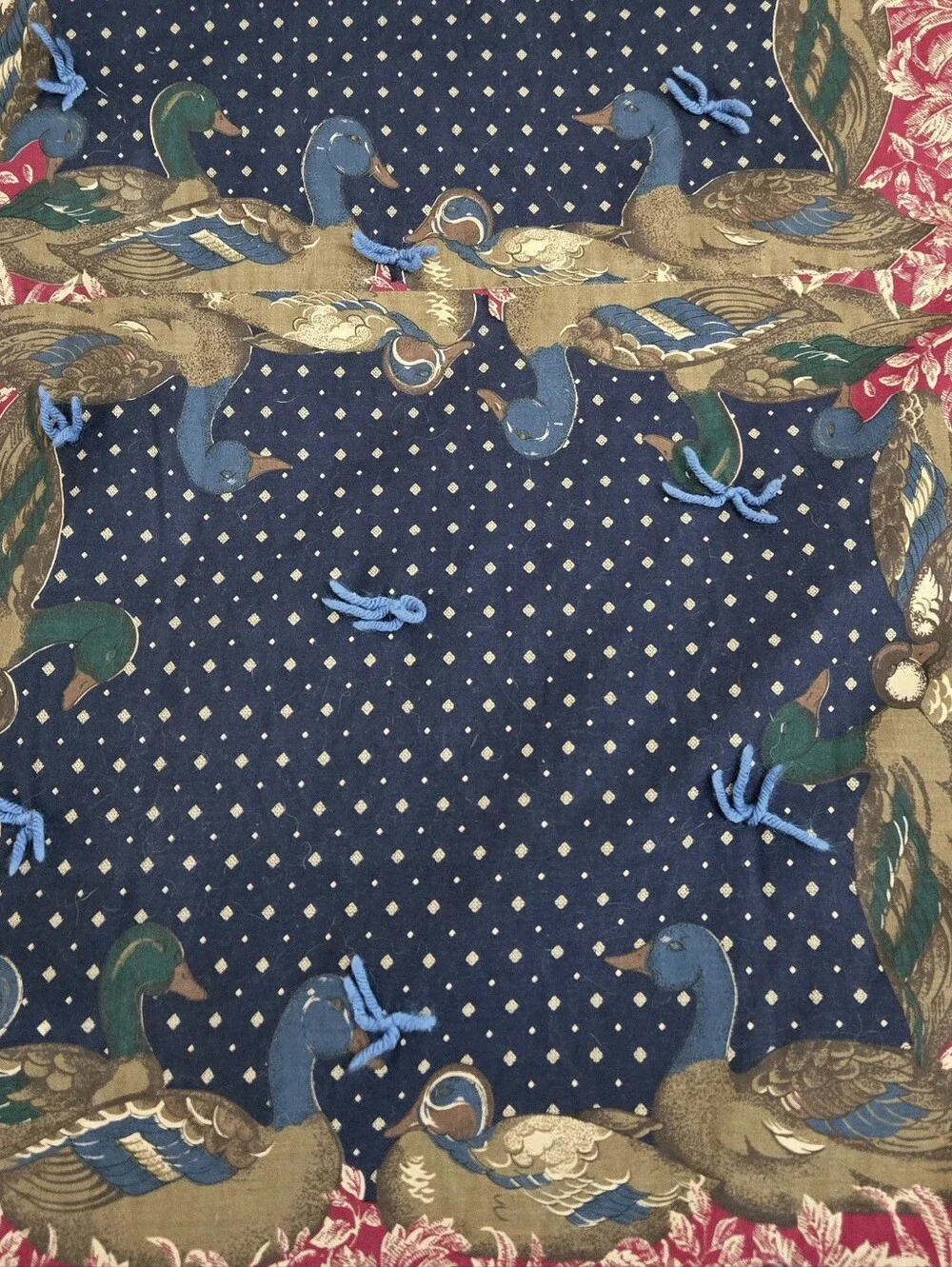 Handmade red blue